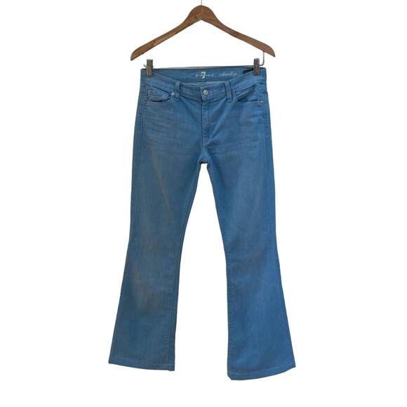 7 For All Mankind Denim - 7 For All Mankind Charlize Flare Leg Light Wash Jeans Size 27 Boho Festival